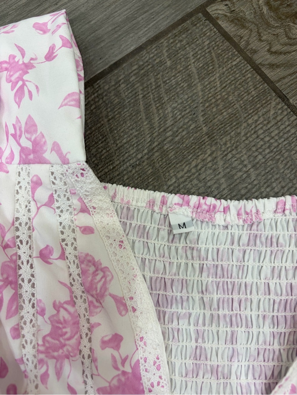 Floral Pink Ruffle Mini Dress - Picture 3 of 4